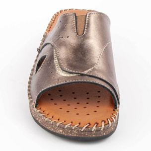 Sandalia De Cuña - Gris - Altura: 4 Cm