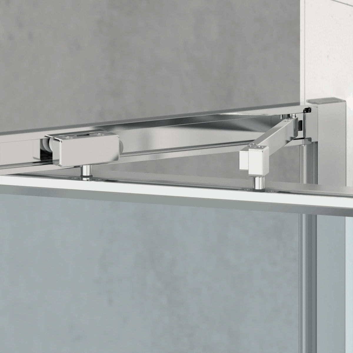 TEX-C ensemble porte compact/paroi 100x80cm anticalcaire avec profilés chrome brillant (SATTEXC100S80)