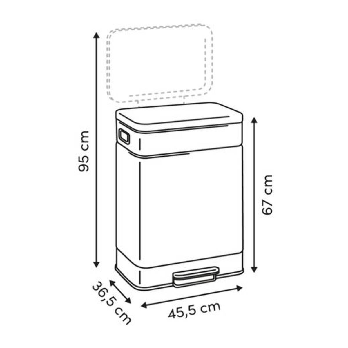 Poubelle Nova avec Pedale 2x30L Noir 45,5x36,5x67 cm