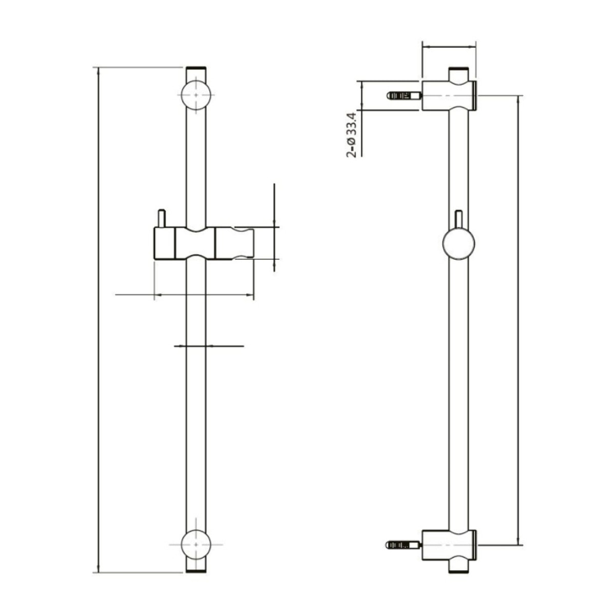 Aurum barre de douche 58 cm, or rose brossé (SATBAURSSTBRG)