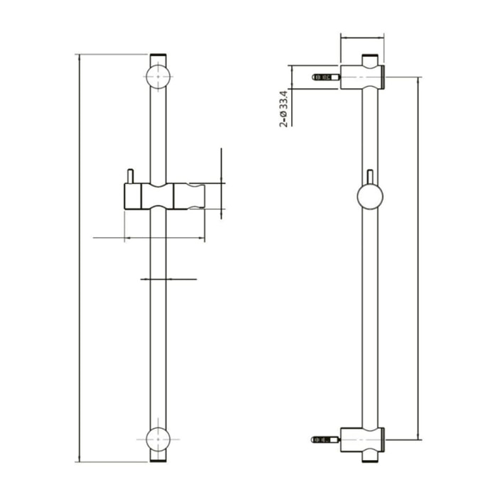 Aurum barre de douche 58 cm, or rose brossé (SATBAURSSTBRG)