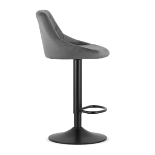 Set di 2 sgabelli da bar Kast in velluto grigio e metallo