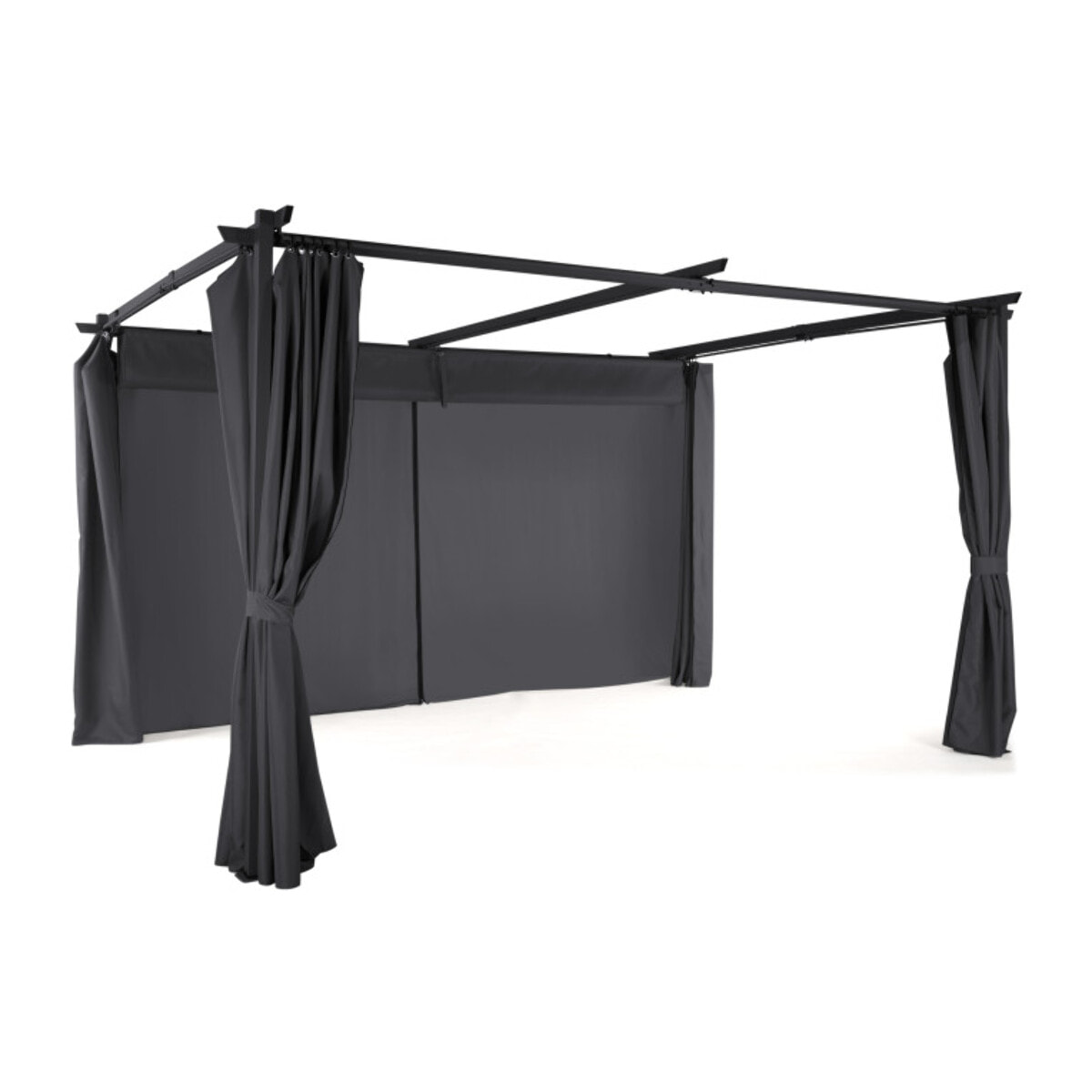 Pergola Marina 3x4m toit rétractable + 4 rideaux