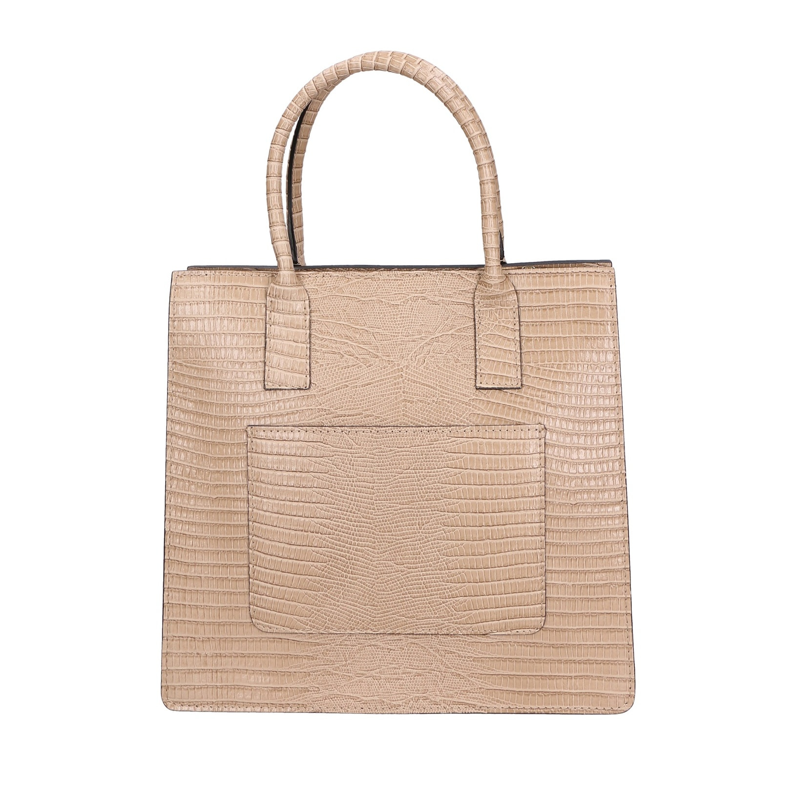 Borsa a mano da donna - Modello Giulia - Vera pelle effetto cocco - 30.0 x 28.0 x 10.0 cm