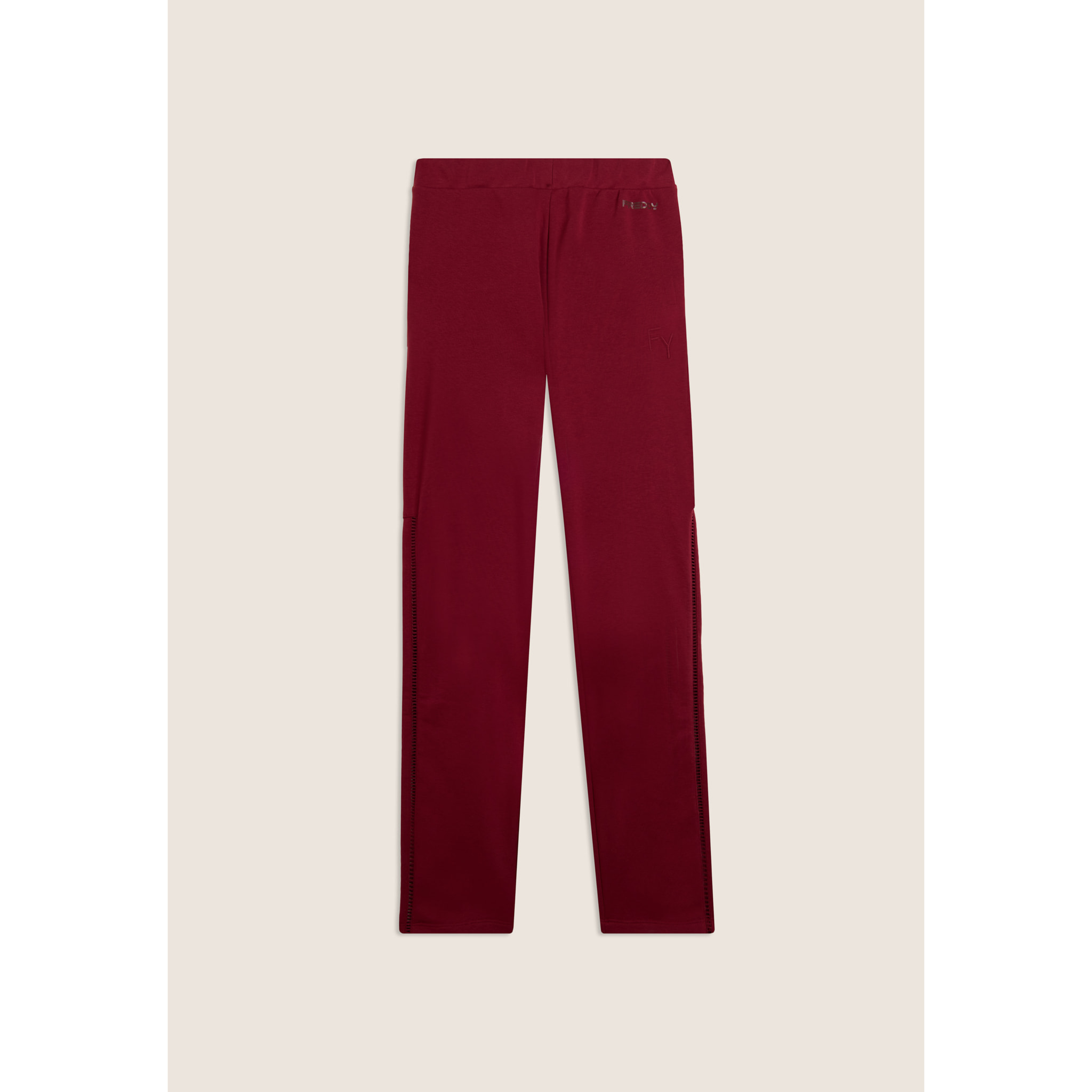 Pantaloni Sportivi con Gamba Dritta e Ricamo Traforato