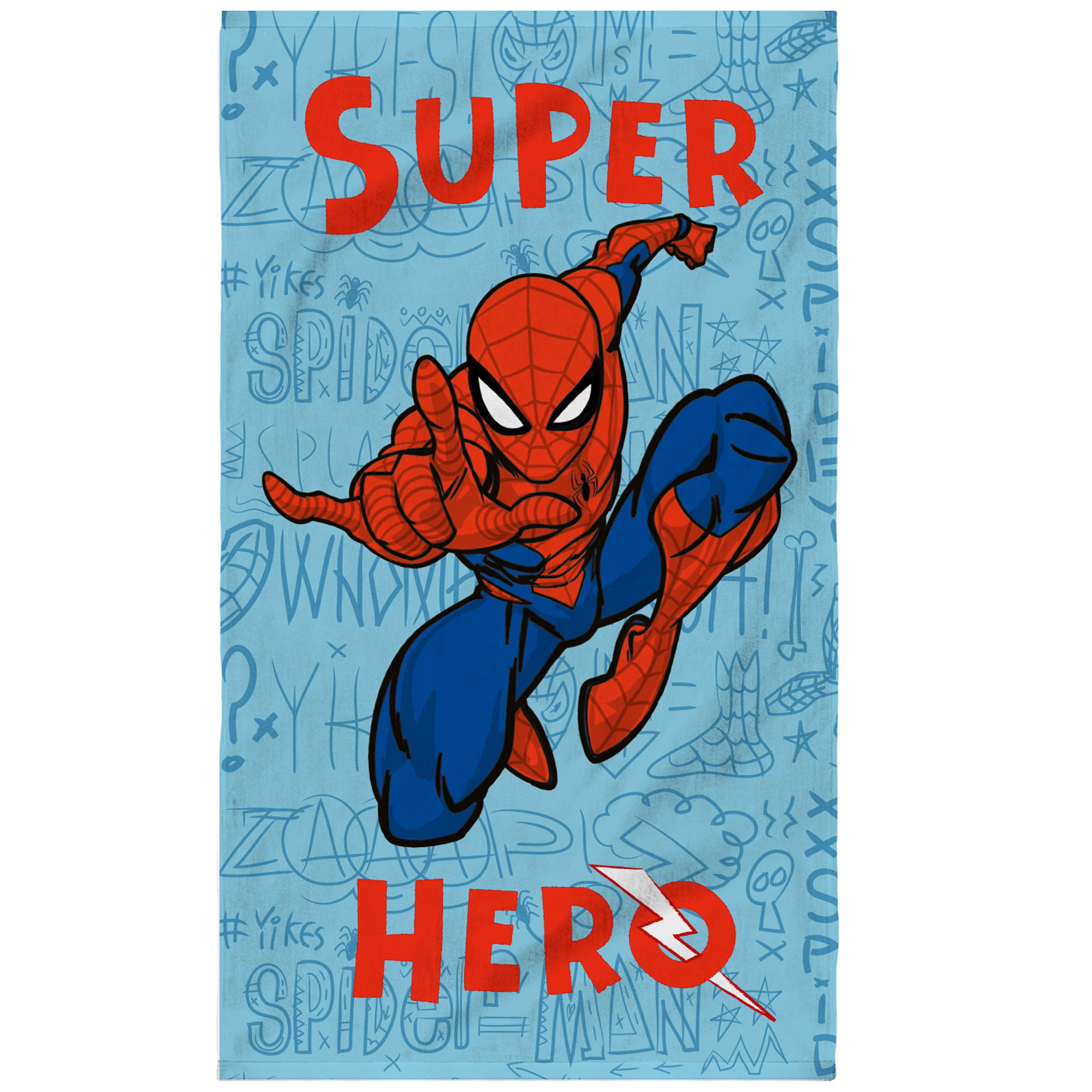 Serviette de bain et de plage imprimée 100% coton, SPIDERMAN HOME SKETCHES