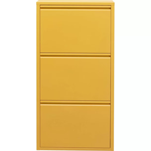 Casier à chaussures Caruso jaune 3 tiroirs Kare Design
