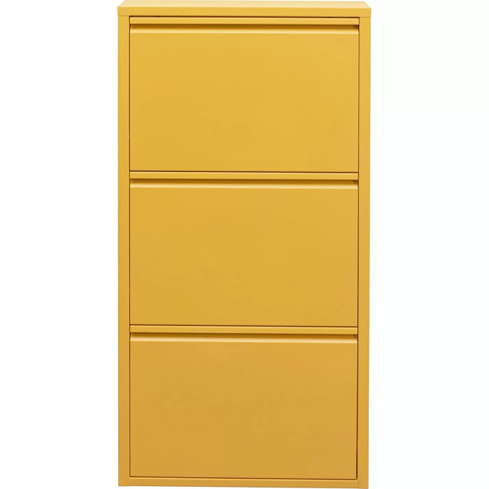 Casier à chaussures Caruso jaune 3 tiroirs Kare Design