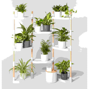 Estantería para plantas modular y personalizable con riego automático por goteo ; color blanco; 8 bandejas