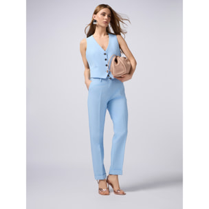 Oltre - Pantalones pitillo de tejido técnico - Light - blue