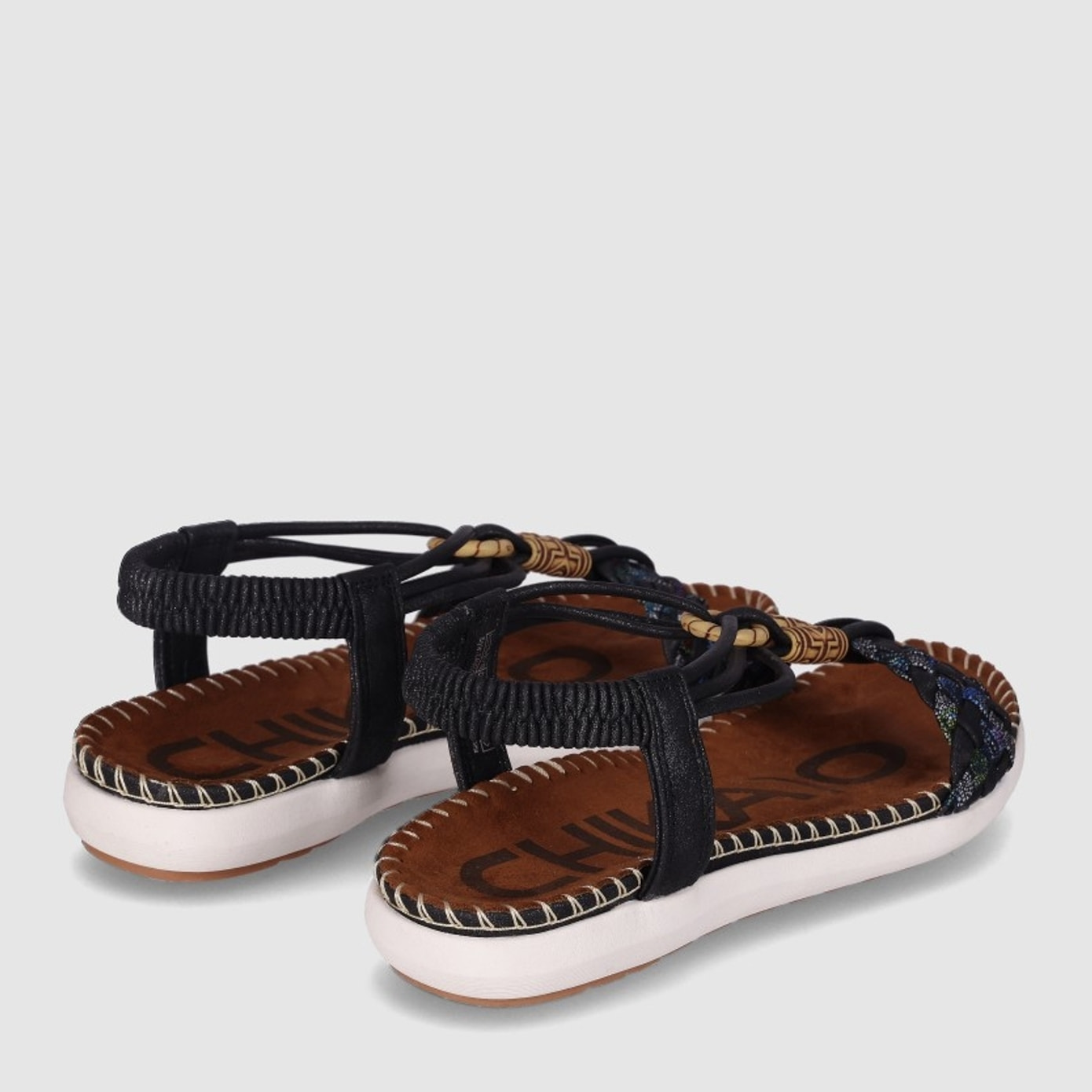 Sandalias - Negro - Tacón: Bajo