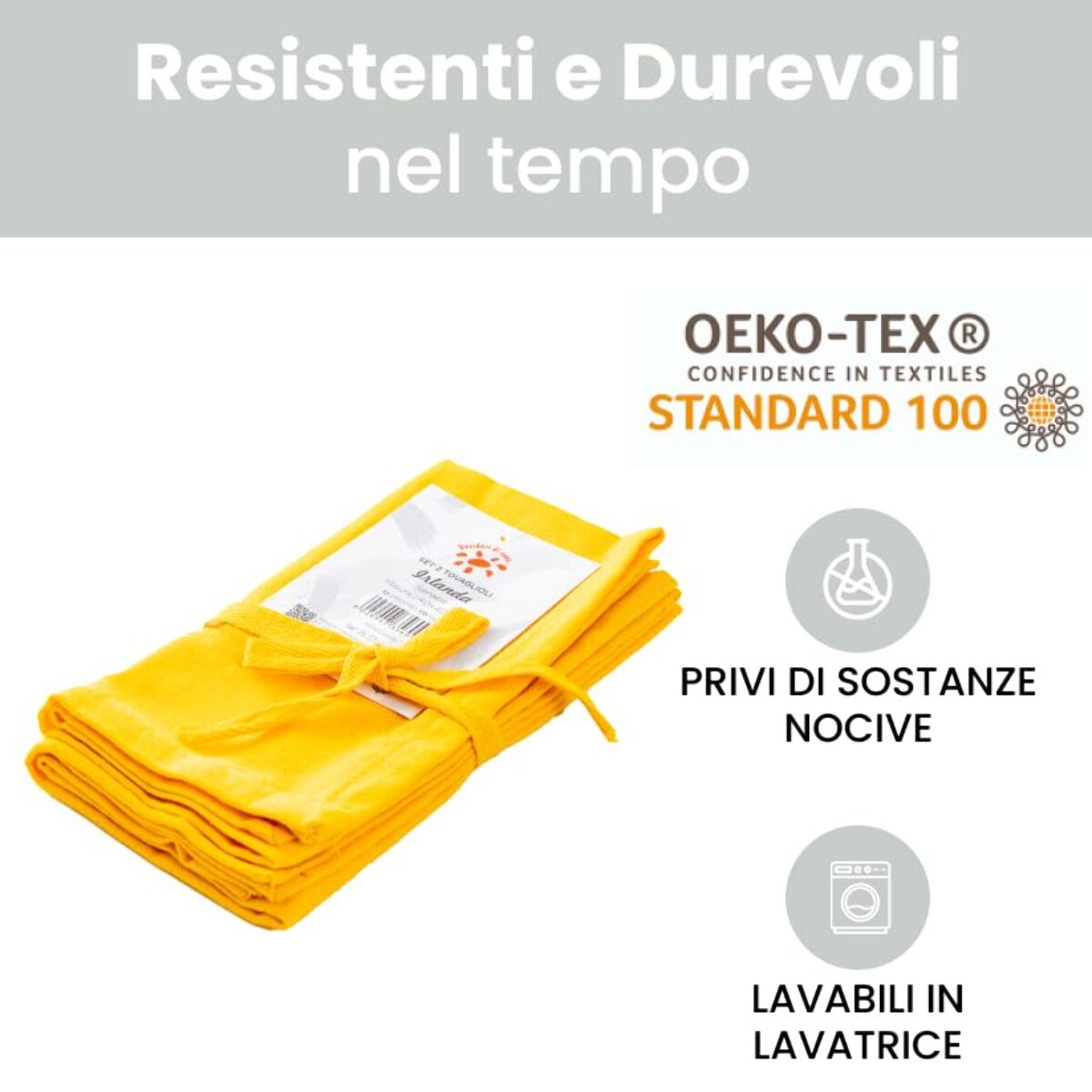 Intrecci – Set 6 tovaglioli in puro cotone 40x40 cm