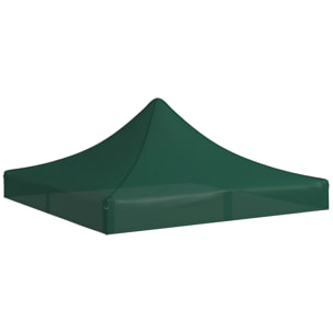 Techo de Carpa para Celebraciones 3x3 m Techo de Repuesto para Carpa Plegable de Tela Oxford con Techo Puntiagudo Impermeable y Anti-UV Verde Oscuro