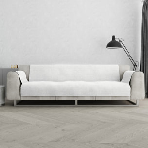 COPRIDIVANO COMFORT, Antiscivolo, Cotone+Microfibra+Fibre Varie, Made in Italy - BIANCO