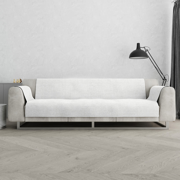 COPRIDIVANO COMFORT, Antiscivolo, Cotone+Microfibra+Fibre Varie, Made in Italy - BIANCO