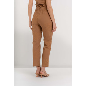 Kocca - Pantaloni da donna in cotone e lino con ricamo floreale Donna