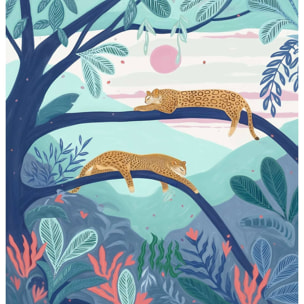 Papier peint  Guépards Endormis Intissé