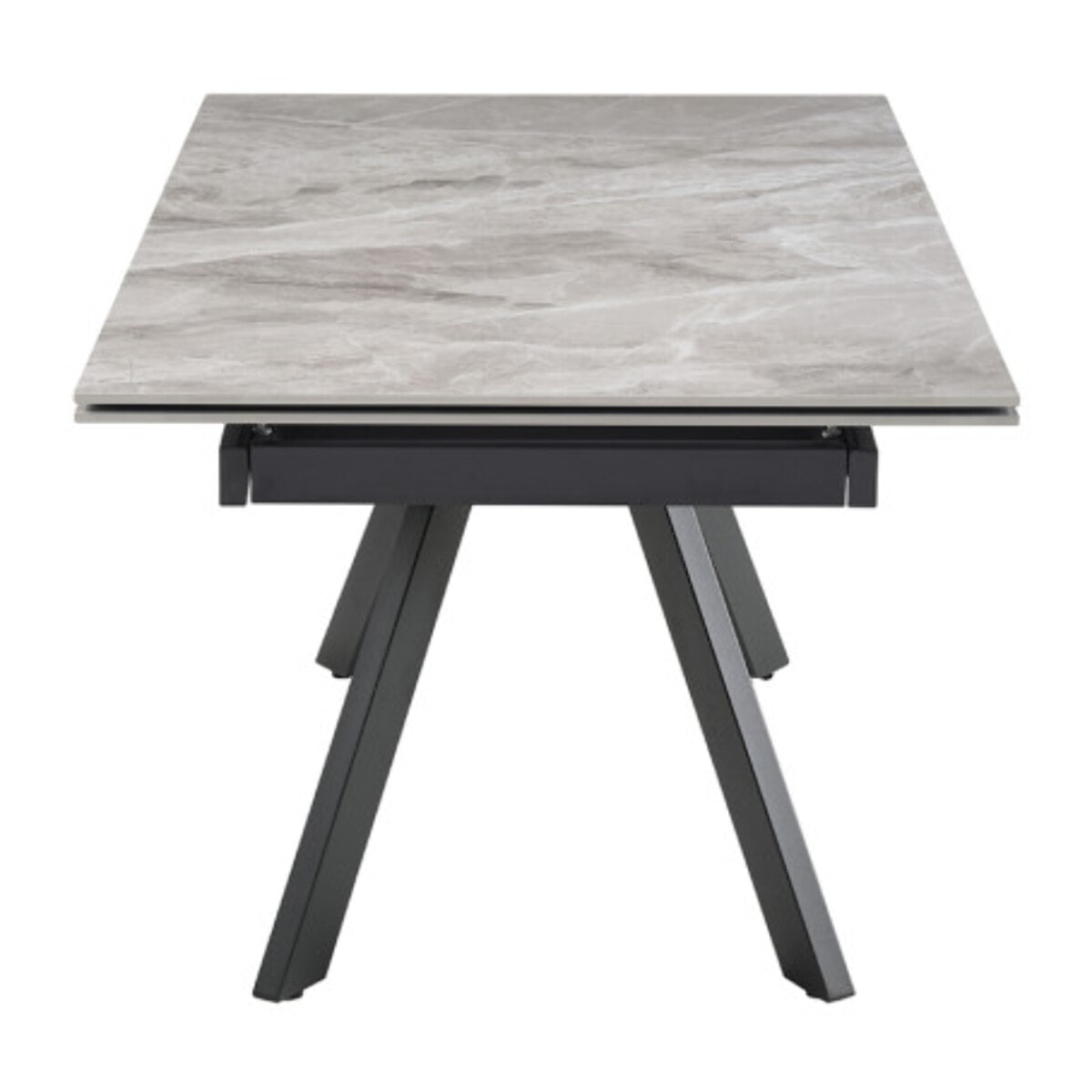 Table extensible céramique gris marbré 180/260 cm - 8 piètements - UNIK