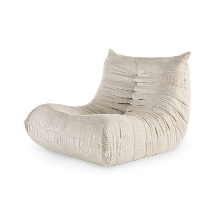 EMILE - Fauteuil en velours côtelé crème