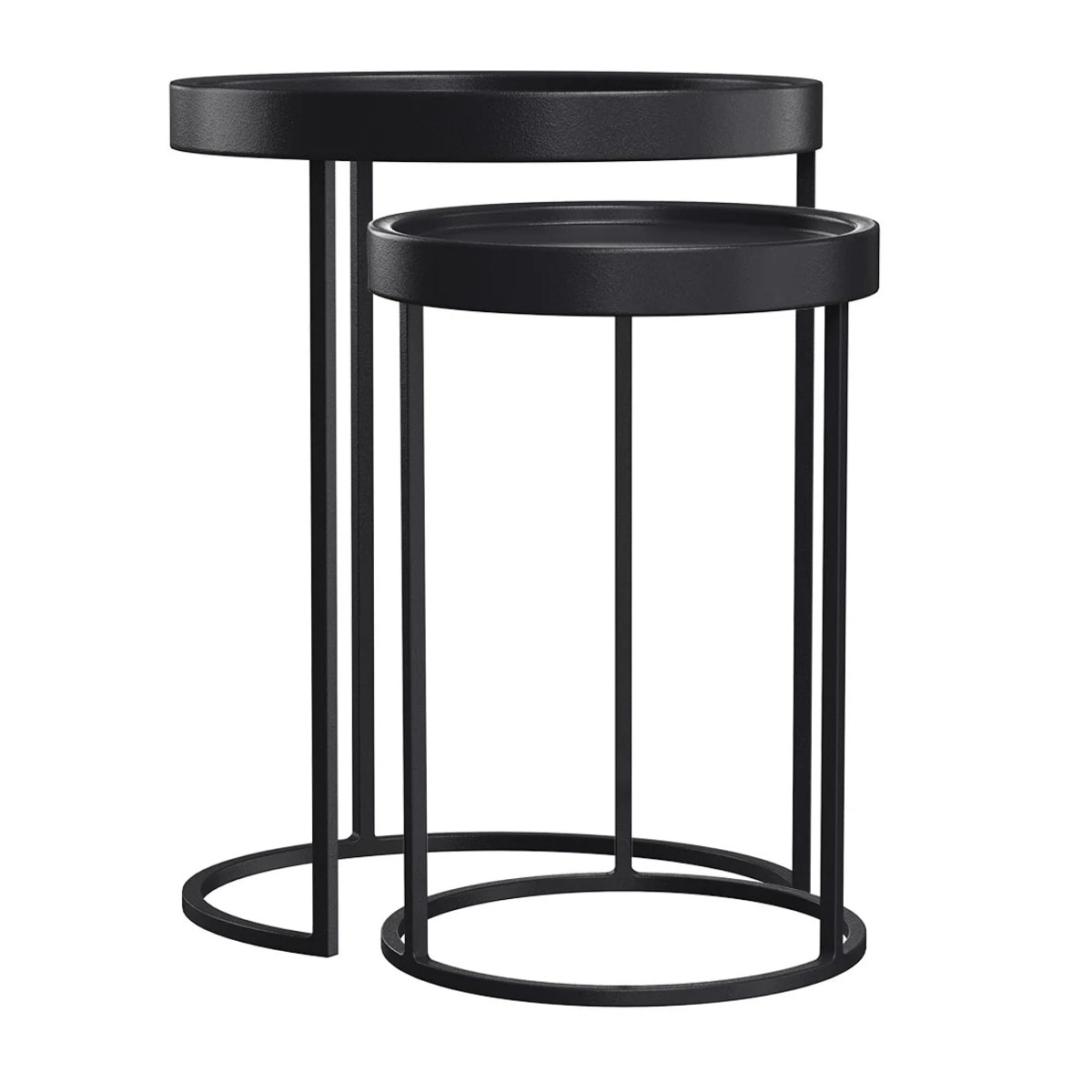 Table d'appoint en métal noir (lot de 2) - Swan