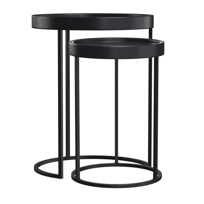 Table d'appoint en métal noir (lot de 2) - Swan