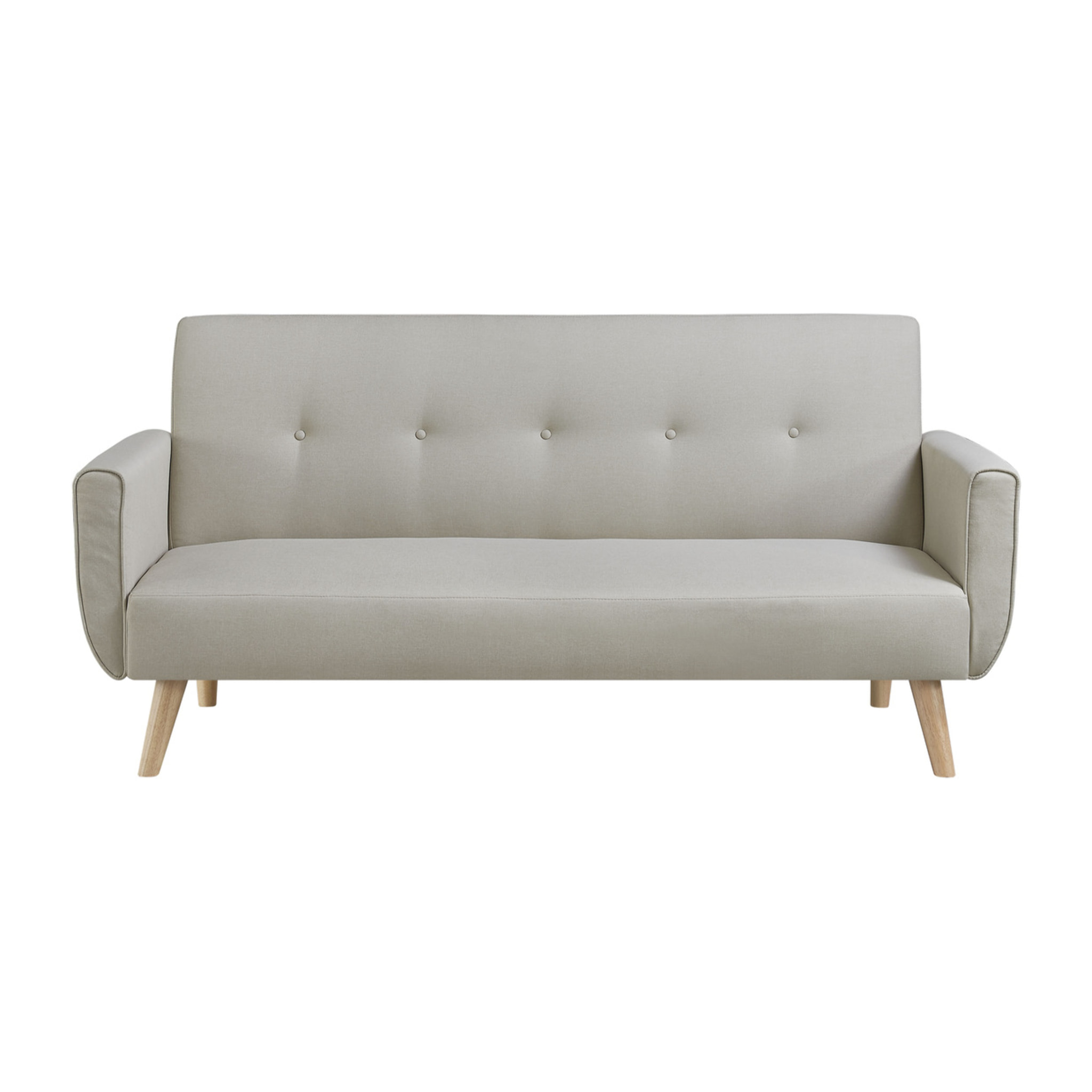 Canapé scandinave convertible 3 places en tissu beige OLIVER