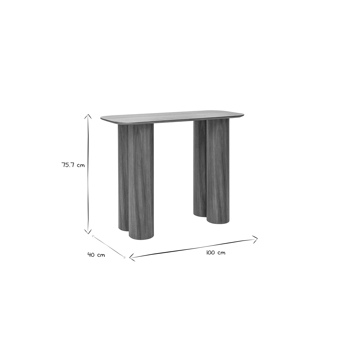 Console design en bois foncé L100 cm FOLEEN