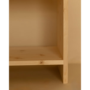 Mesita de noche de madera maciza con un cajón en tono natural de varias medidas