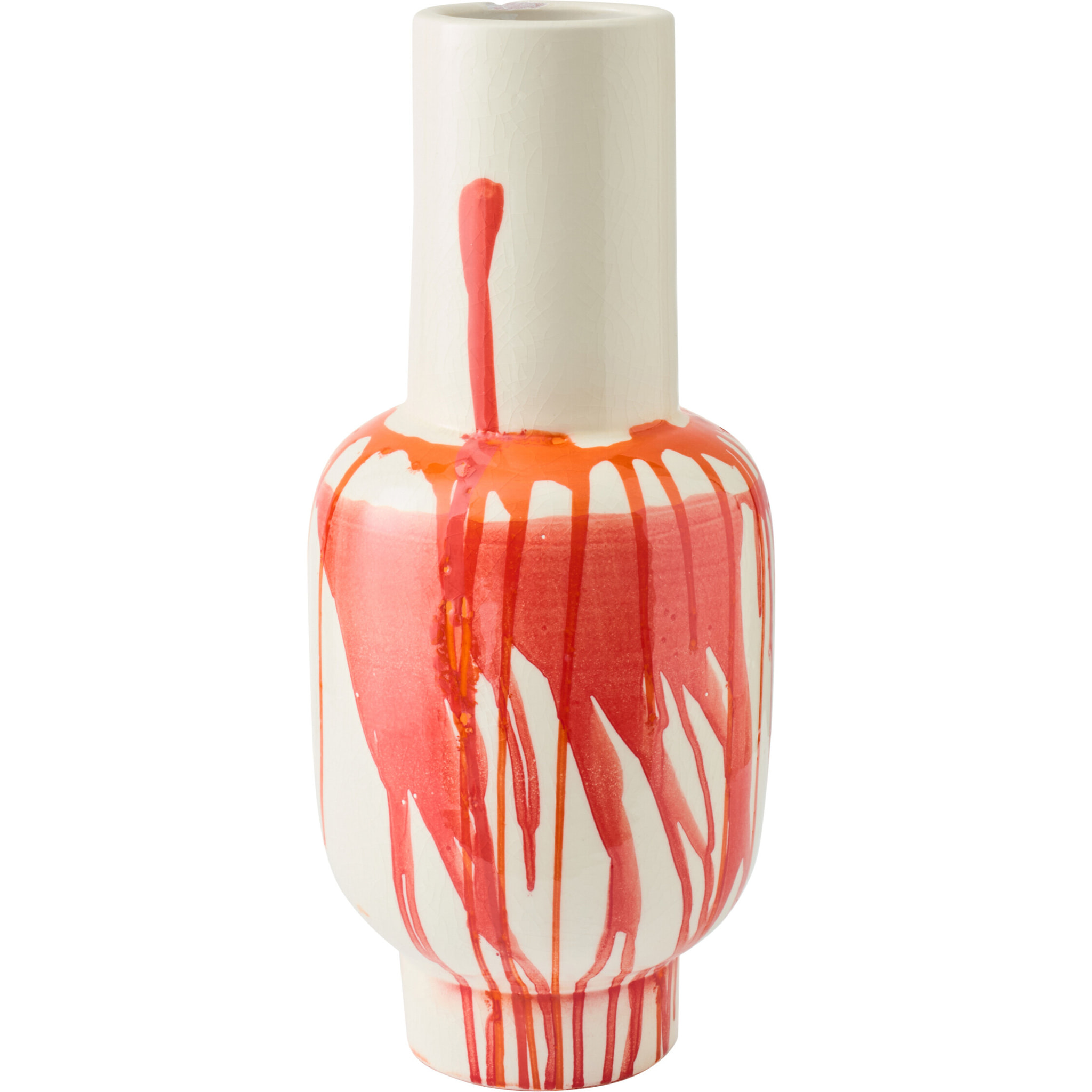 J-Line Vase - céramique - orange/blanc