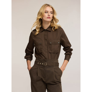 Motivi - Camicia a body military - Verde militare