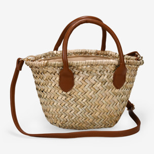 Capazo pequeño doble asa con flores