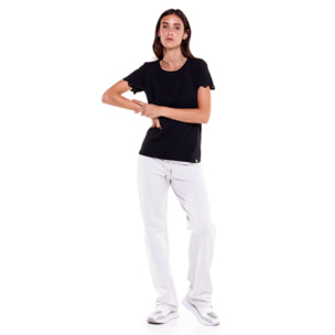 Camiseta mujer blanca y negra