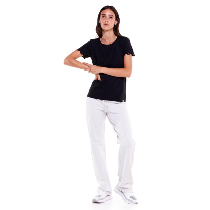 Camiseta mujer blanca y negra