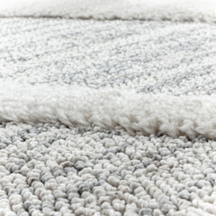 PISA - Tapis de salon rond à motif berbère gris - PIS4703GRI