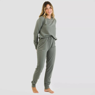 Pantalón largo básico deportivo verde cacería