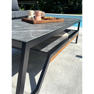 TADEO - Salon de jardin bas 5 places - Noir