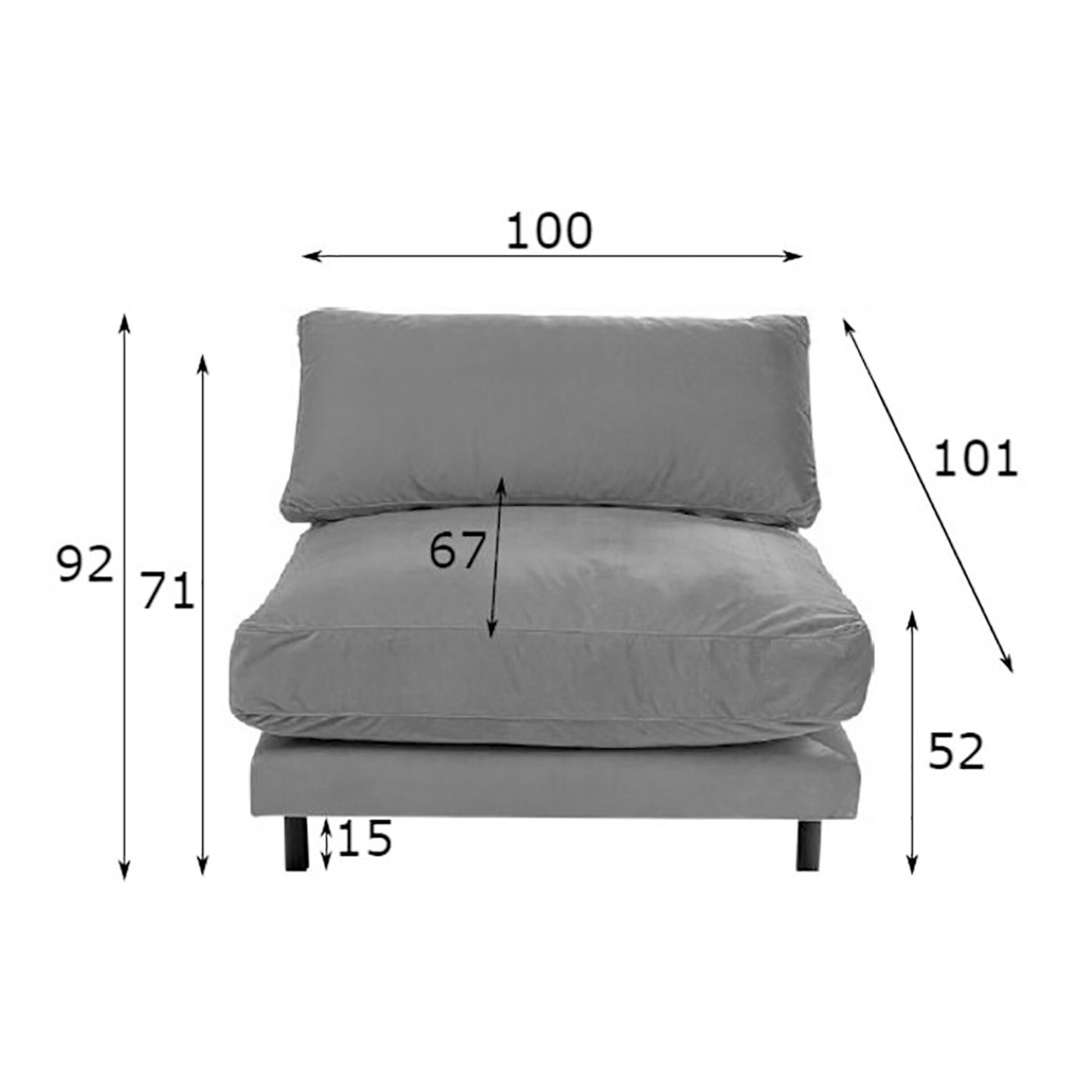 Fauteuil Discovery velours crème Kare Design
