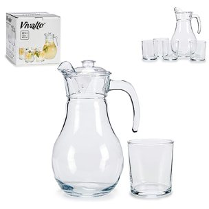 Juego de jarra de cristal 1,8l + 4 vasos.