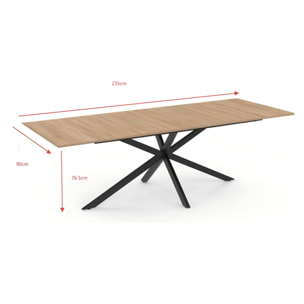 Table extensible 8-10 personnes effet bois 235cm SHANNA
