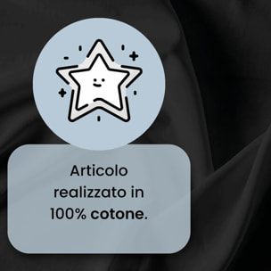 COMPLETO LETTO MAX COLOR, 100% Cotone, Made in Italy - NERO