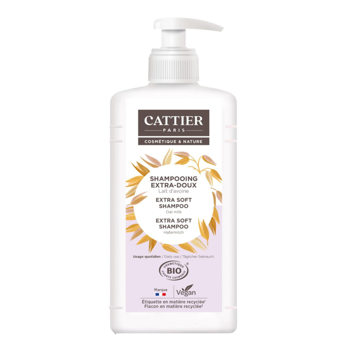 Shampooing Extra-Doux Lait d'Avoine - Usage Quotidien 1 L