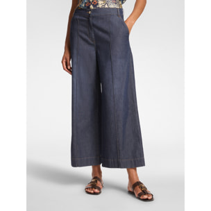 Elena Mirò - Jeans cropped in Chambray - Blu