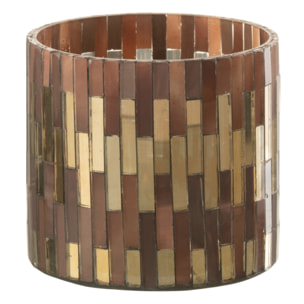 J-Line photophore Chic - verre - marron/or - small - 2 pcs