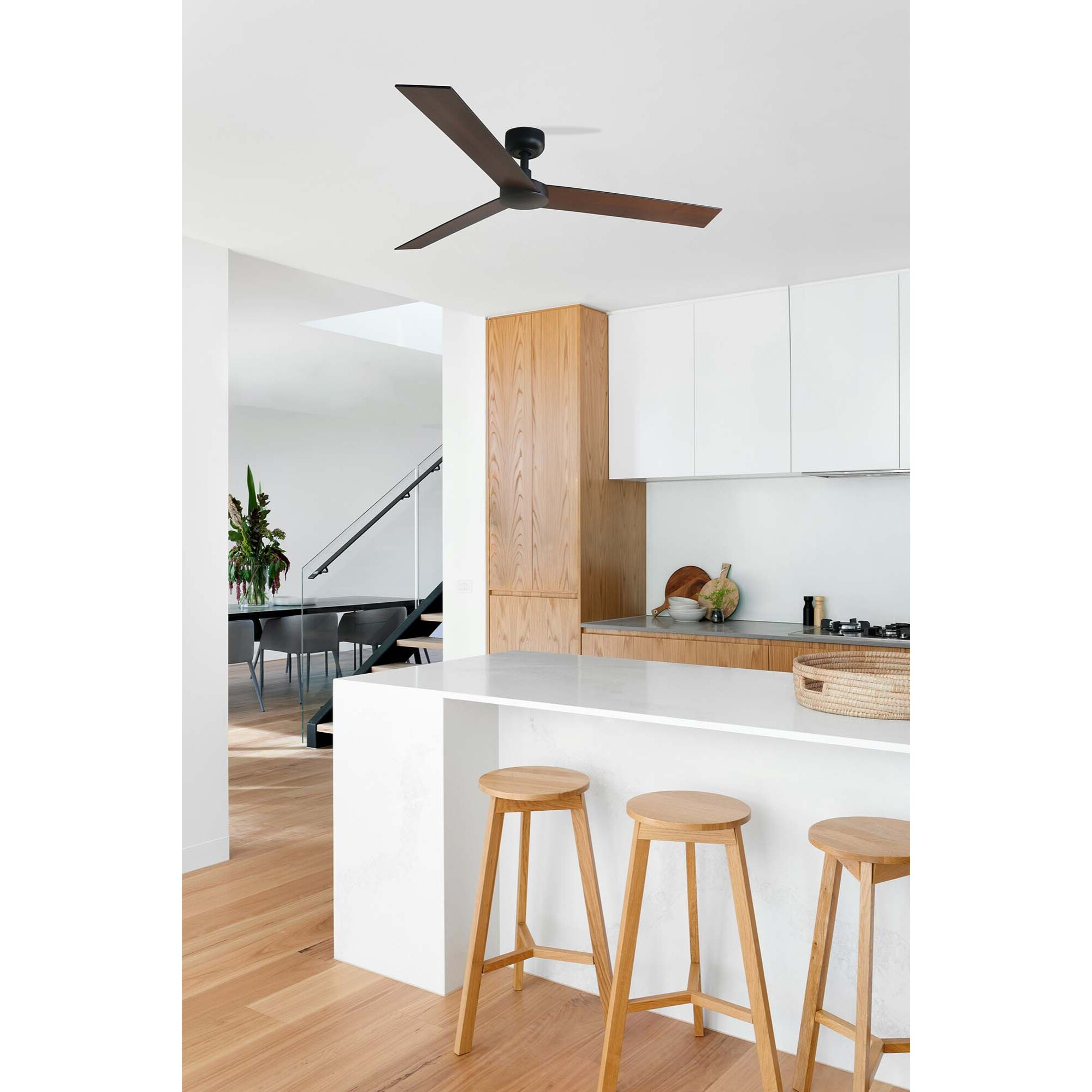 RUDDER L Ventilateur noir/noyer