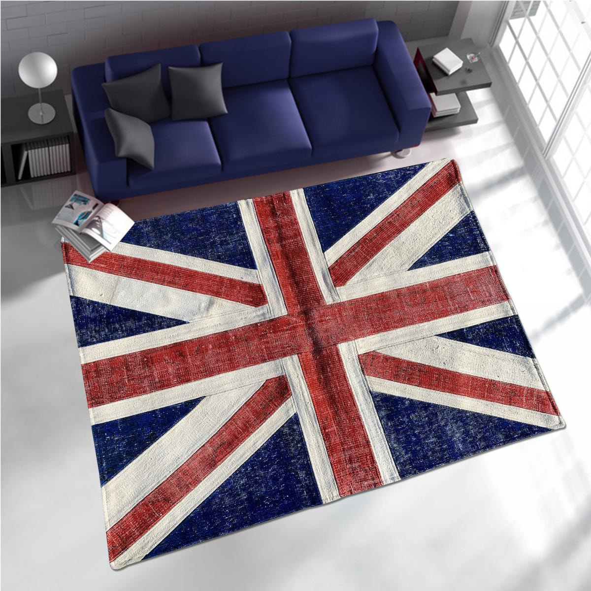 Tapis salon Union Jack fait main