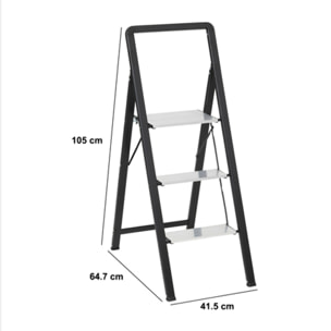 Marchepied en aluminium gris 3 marches H105cm