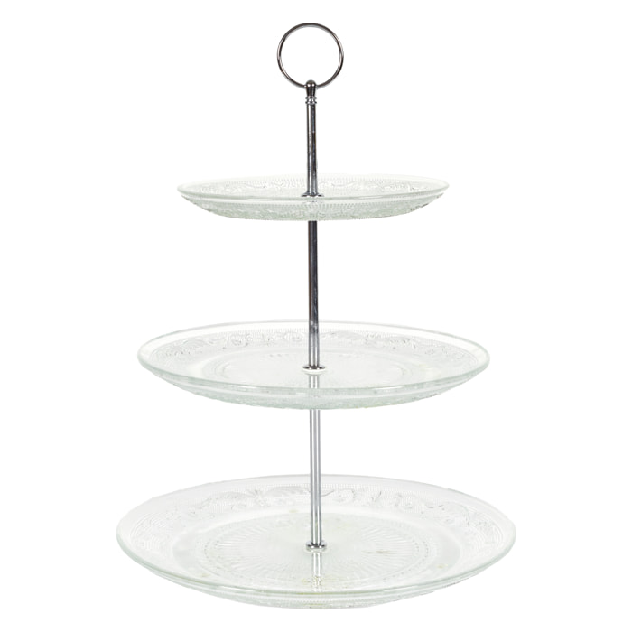 Plateau A Gateaux En Verre 3 Etages
