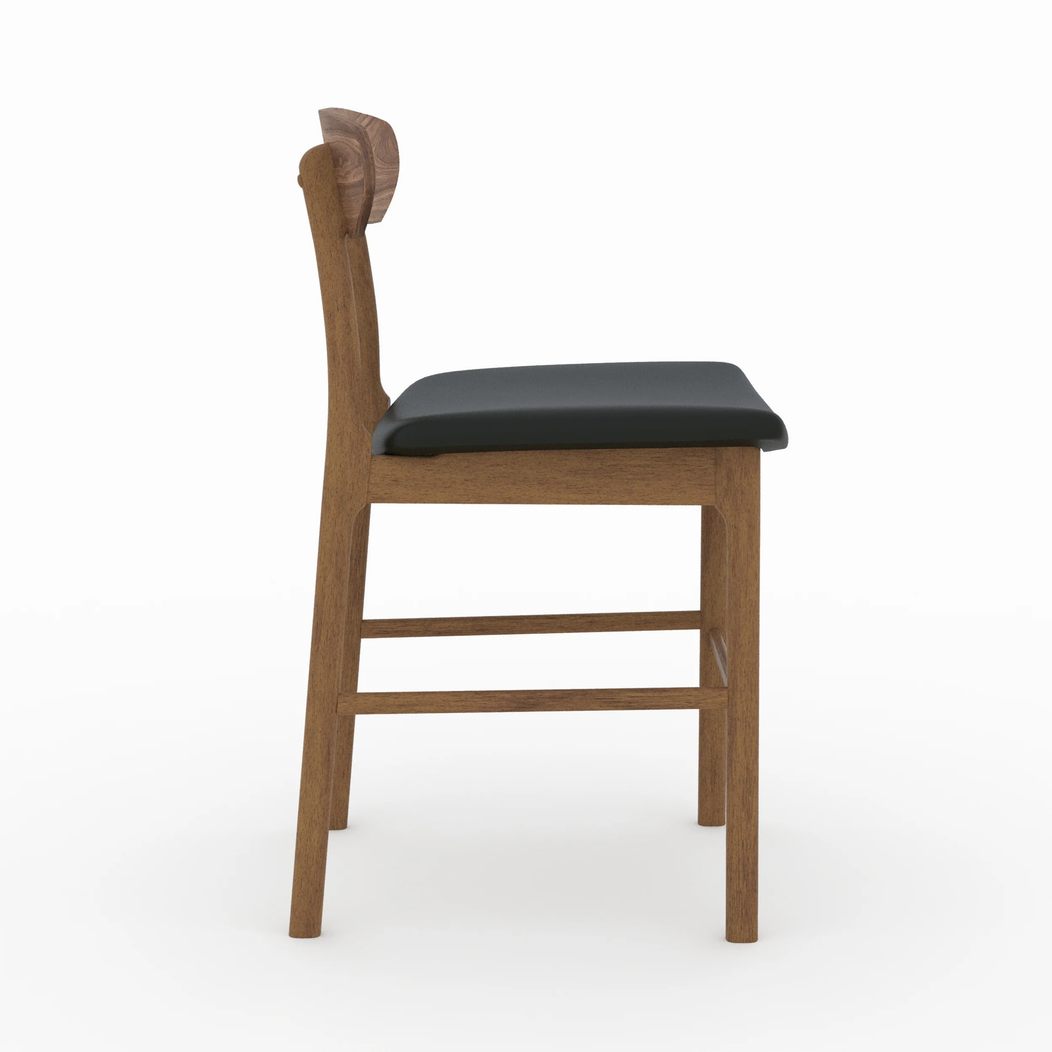 Lot de 2 chaises pour îlot central en cuir synthétique noir 66 cm - Lana