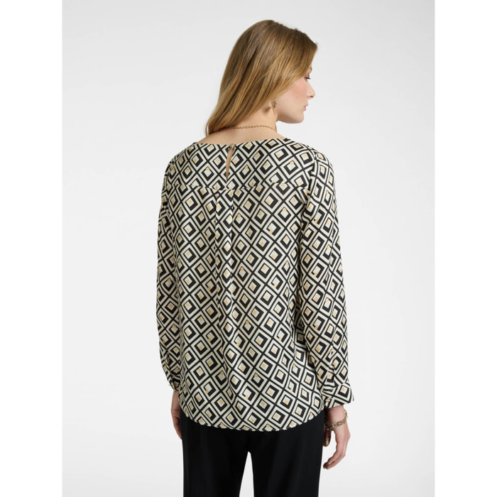 Elena Mirò - blusa estampada - Negro