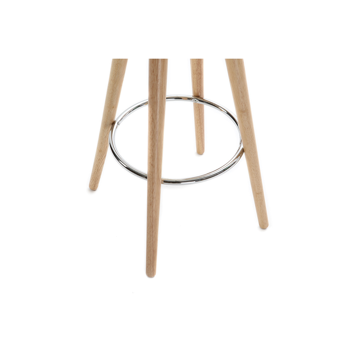 Tabouret de bar scandinave blanc et bois clair 65 cm NORDECO